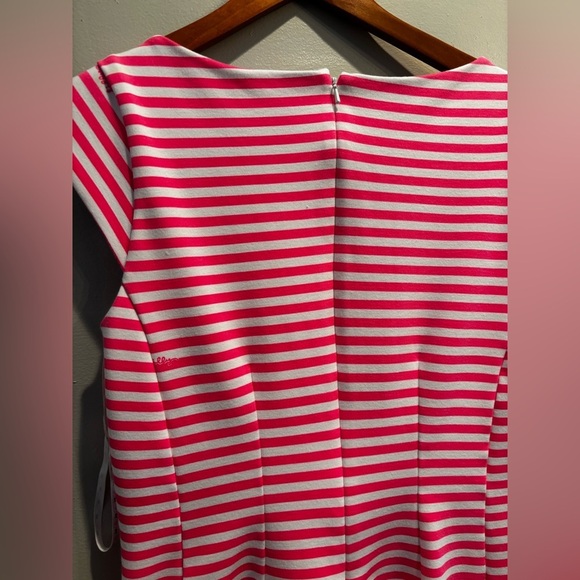 Lilly Pulitzer White and Pink Fit and Flare Mini Dress boat midi medium resort - Picture 8 of 16